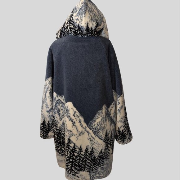 Vintage 90's Canadian Polar Magic Thick Fleece Coat, Hooded, Horn-Shaped Buttons - Picture 5 of 6